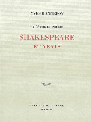cover image of Théâtre et poésie. Shakespeare et Yeats